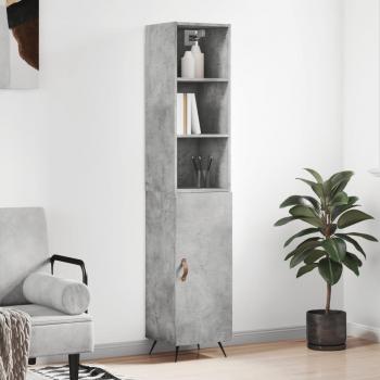 Aparador de madera contrachapada gris hormigón 34,5x34x180 cm