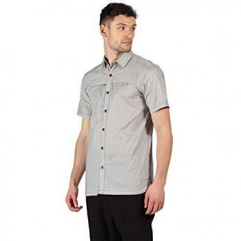 Regatta Honshu V - Camisa Deportiva De Tejido Elástico con Ventilación En La Espalda Y Bolsillo con Cremallera En El Pecho Shirts, Hombre, Ash, XXXL
