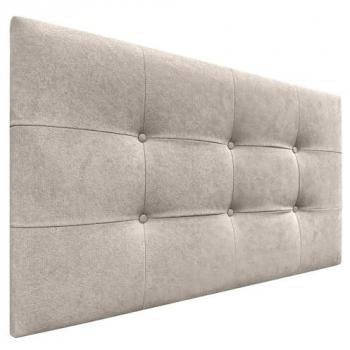 Cabecero Acolchado Capitone Tapizado en Polipiel o Tela Acualine Beige 105x60cm con 8cm de Grosor para Camas Individuales y Matrimonio