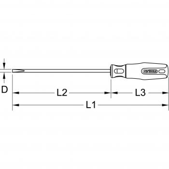 Destornillador BERYLLIUMplus para tornillos planos 11x350mm KS Tools 962.0321