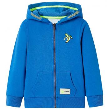 Sudadera infantil con capucha y cremallera azul 128