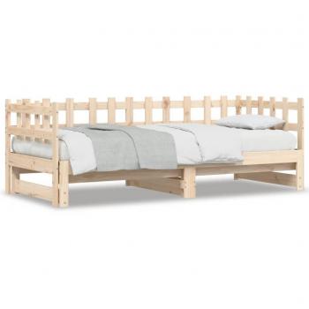 Sofá cama extraíble de madera maciza de pino 2x(90x200) cm
