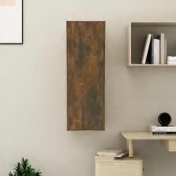 Mueble para TV de madera multicapa en roble ahumado, dimensiones 30,5x30x90 cm