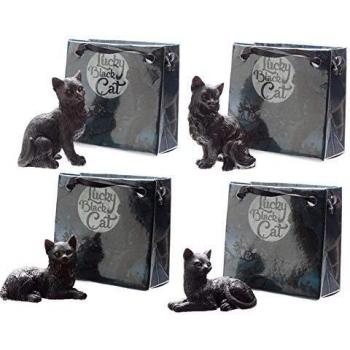 Gato Negro Feliz en Mini Bolsa de Regalo