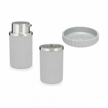Set de Baño Berilo Gris Plástico (12 Unidades)
