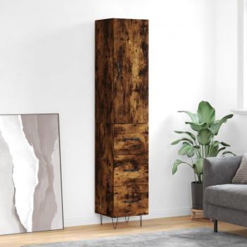 Aparador de Madera Contrachapada Roble Ahumado 34,5x34x180 cm