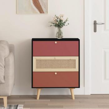 Aparador con cajones de madera multicapa 60x30x75 cm color negro