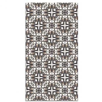 Alfombra Vinílica Estilo Hidráulico Oriental Gris 60x250 cm - Antideslizante e Ignífuga para Cocina y Salón