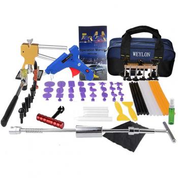 Weylon Herramienta de Juegos Completos Kit de reparación de herramientas de eliminación de equipo de reparación de abolladuras Dent para puerta de Dent Ding daños Card USB Drive Manual