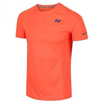Camiseta de Manga Corta Active Lite Technical Zone3 para Hombre, Color Negro/Naranja, Talla L