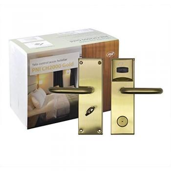 Cerradura Inteligente PNI CH2000R Dorado con Control de Acceso, Lector de Tarjetas, Abierto en el Lado Derecho, 6 V