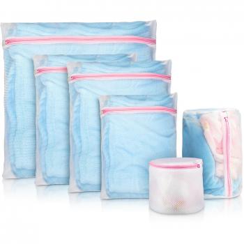 iTrunk Bolsas de Lavandería de Malla, Delicates Juego de Bolsa de Lavado de Malla de 6 Bolsas de Lavado con Cremallera para Ropa Interior de Sujetador Delicada Calcetín de Calzado Interior