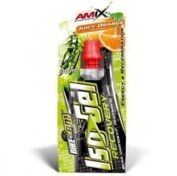 AMIX - Recuperador Muscular - Isogel Recovey en Formato de 70 ml - Ayuda a la Oxigenación del Músculo - Contiene Vitargo y Glutamina - Sabor a Frambuesa