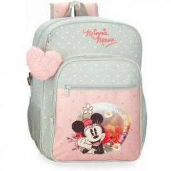 Mochila Minnie Mouse Wild Nature con Detalle de Pompón, Ideal para Niños de 38 cm