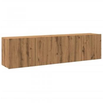 Mueble de TV de pared 2 unidades roble artisian 80x30x41 cm marrón