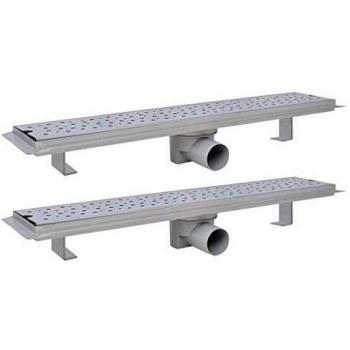 vidaXL 2X Desagües Lineal Ducha Acero Inoxidable Burbuja 630x140mm Cuarto Baño