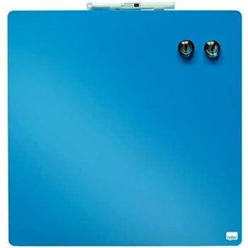 Nobo Pizarra Magnética Pequeña de Color, Sin Marco, Borrado en Seco, Fácil de Limpiar, Aptas Para Uso En Pared, Casa y Oficina, 360 x 360 mm, Azul, 1903873