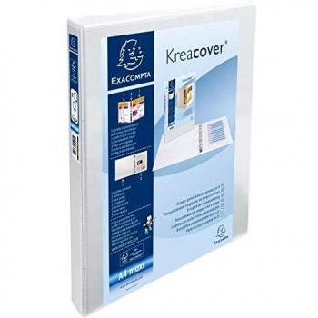 Carpeta de anillas personalizable Exacompta Kreacover A4 Maxi 20mm blanca, pack de 10