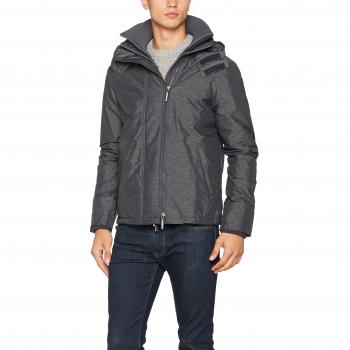 Superdry Pop Zip Hood Arctic WNDCHEATER Chaqueta Deportiva, Gris