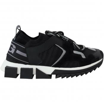 Dolce & Gabbana Luxury Monochrome Slip-On Sneakers, Black, Women's Size 5.5 US / 2.5 UK / EU35.5