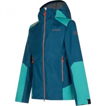 La Sportiva - Chaqueta de mujer Crossridge Evo Shell Jkt W turquesa azul con capucha