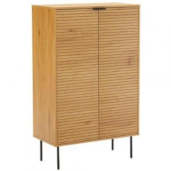 Aparador de Madera STINNA de 2 Puertas y 80cm, Capacidad hasta 100 kg, Mueble para Vajilla con 4 Estantes