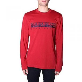 Napapijri N0YIX05M1 - Camiseta de manga larga para hombre, color rojo rojo/negro L