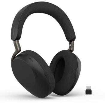 Auriculares Jabra Evolve3 85 UC Inalámbricos Bluetooth con Cancelación de Ruido Activa, Micrófono IA, Carga Rápida y Dongle USB-C, Negros