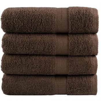 Toallas de baño SOLUND 4 piezas marrón 100x150 cm 600gsm