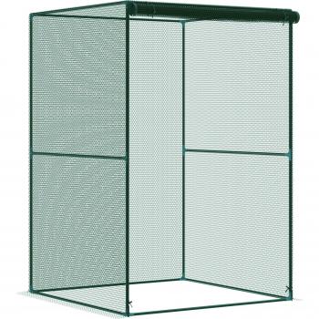 Invernadero para Plantas con Puerta Enrollable y Marco de Acero 120x120x180 cm Verde