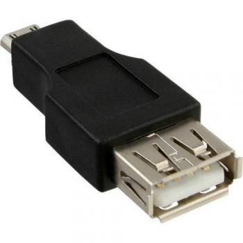 Adaptador Micro-USB a USB-A InLine 31604, Conector Micro-B Macho a USB-A Hembra, Negro, 0.50 m, USB 2.0