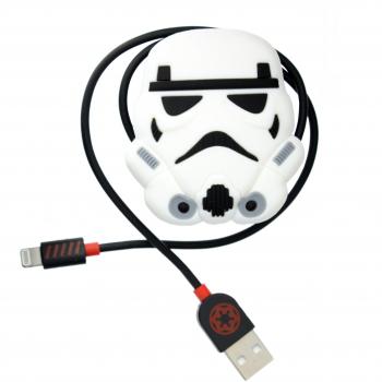 Lazerbuilt cbsw-mfi-trooper Cable de datos y carga Apple con almacenamiento – personaje Star Wars Storm Trooper – Compatible con ipod, iphone, ipad