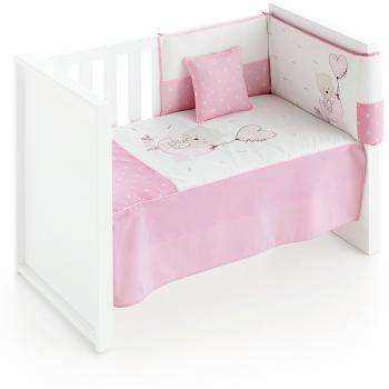 Edredón de MAXICUNA desenfundable + protector desenfundable + Cojín Piruleta Rosa de Petite Star, tamaño MAXICUNA 70x140