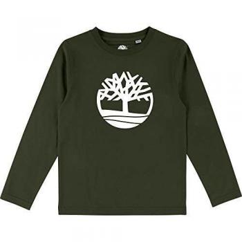 Timberland Kids - Camiseta de manga larga con logotipo de árbol grande Verde militar. 6 años