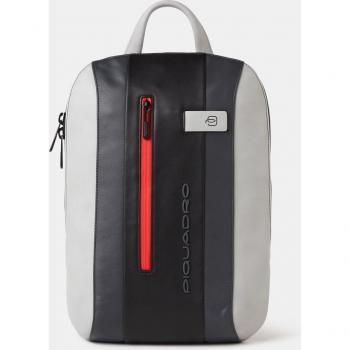Piquadro Urban Backpack Leather 39 cm Laptop Compartment Grey with RFID Protection