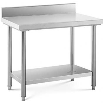 Mesa de Acero Inoxidable ECO - 100 x 60 cm - Capacidad de 114 kg - Antisalpique