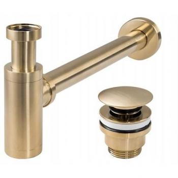 Sifón de lavabo universal clic-clac oro mate REA