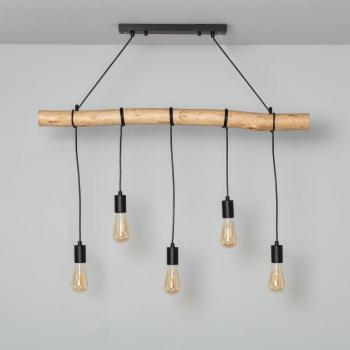 Lámpara Colgante Metal y Madera Yagis Blanco