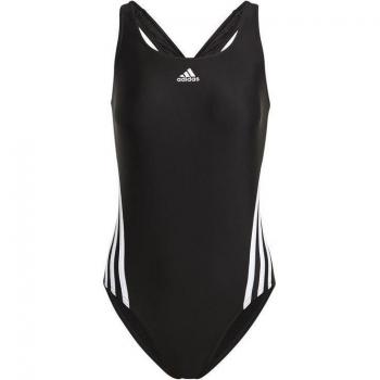 Adidas Women's 3-Stripes One-Piece Swimsuit Black/White