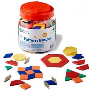 Learning Resources- Bloques geométricos de plástico de 0,5 cm, Multicolor