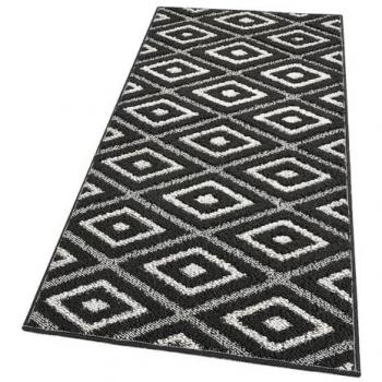 Alfombra de Cocina Antideslizante 3D Bordada Moderna 50x290 cm Color Negro