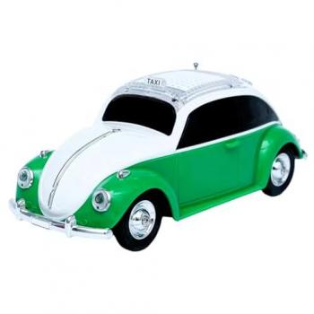 Altavoz Bluetooth Portátil Inalámbrico con Radio FM, Tarjeta TF, USB, Coche Clásico, Luz LED y Manos Libres (Verde)
