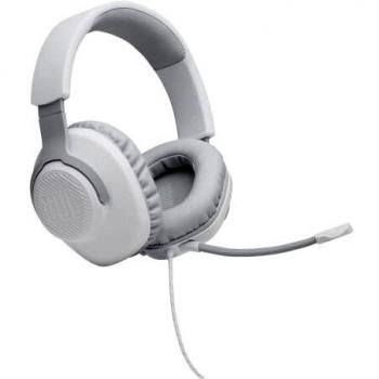 JBL Quantum 100 Auriculares para gamers con sonido QuantumSOUND, micrófono Boom y, diseño ligero y cómodo a la par que llamativo, compatible con múltiples plataformas, en blanco