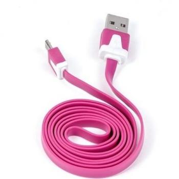 BA5I5 sólida plana y cable de datos USB Rosa para Sony Xperia P