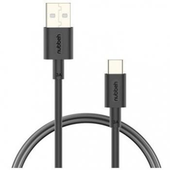 Nubbeh Borealis Cable USB-A a USB-C de Silicona Líquida 1.5m 3A 18W Negro