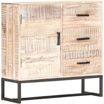 White Acacia Wood Sideboard 73x30x75 cm