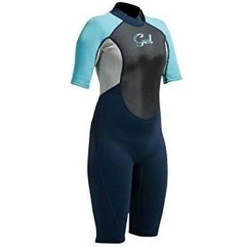 Gul Womens Response 3/2mm Flatlock Shorty Wetsuit 2017- Navy/Turquoise 16