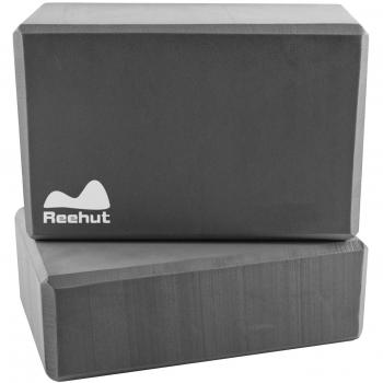 REEHUT Bloques de Yoga (1pc o 2pcs) - Bloque de Espuma EVA de Alta Densidad para Apoyar y Profundizar Las Poses, Mejorar la Fuerza y Ayudar en el Equilibrio y la Flexibilidad (Gris,2pc)