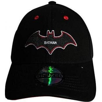 Difuzed Gorra de béisbol unisex adulto negra, talla única, pack de 5 con emblema de Batman en negro y rojo