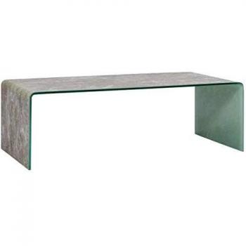 vidaXL Mesa Baja marrón, 98 x 45 x 31 cm, Cristal Templado